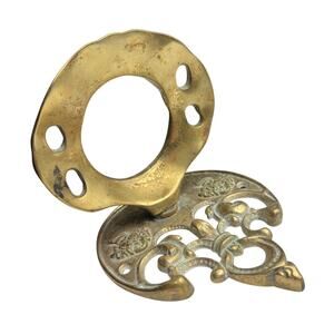 Antique Brass Wall Mounted Bathroom Cup Holder Victorian c.1890–1915